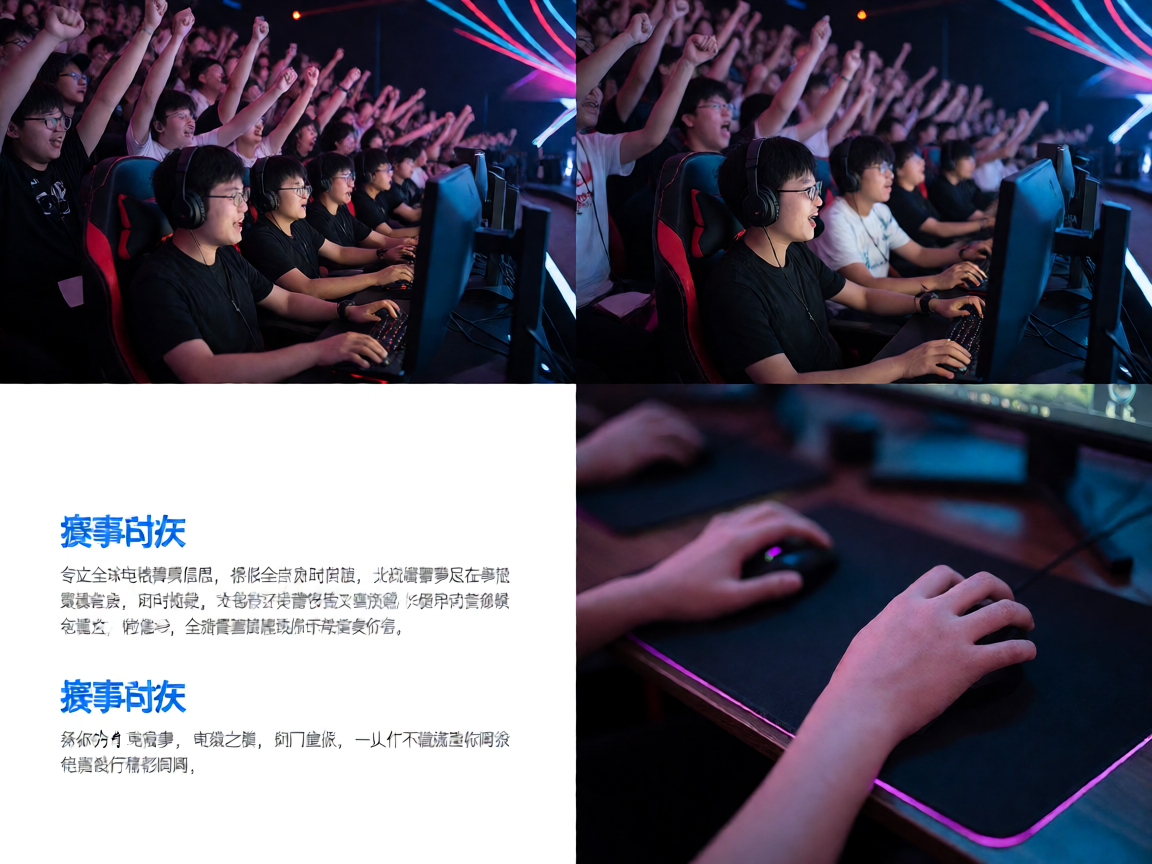 电竞爱好者社区氛围，众多观众共同观赛欢呼的热烈场景