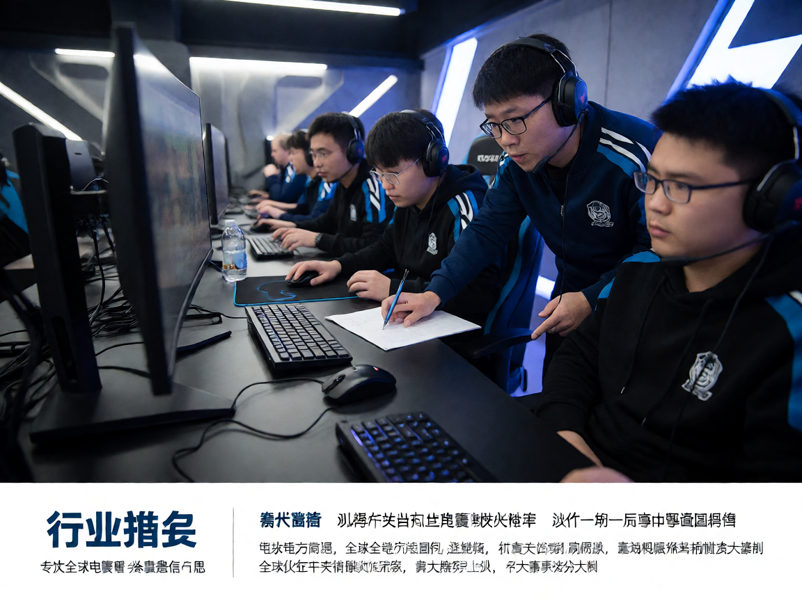 电竞战术分析报道，教练团队研究比赛录像的场景